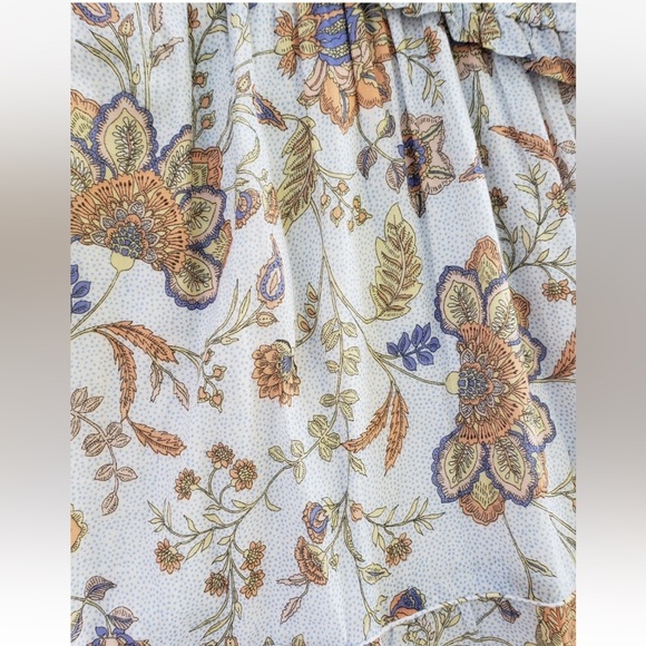 Rachel Zoe Floral Maxi Dress. Blue/Ivory Women’s Sz-M Empire Waist | Trendy - Picture 3 of 10